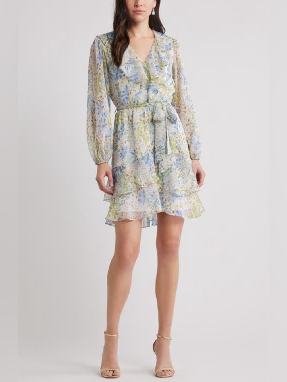 Chelsea28 Easygoing Floral Ruffle Mini Dress Cottagecore Romantic Small